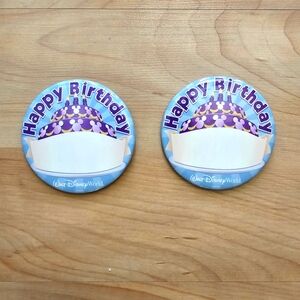 Walt Disney World Button "Happy Birthday" Lot of 2